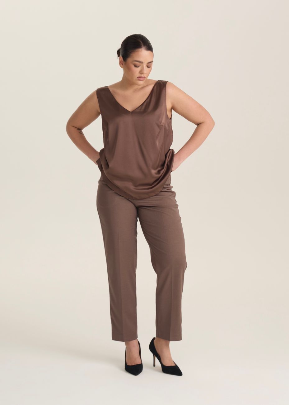 Брюки классические, мокко