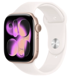 Apple Watch Series 11 GPS 46mm Rose Gold Aluminum Case with Sport Band Light Blush (Спортивный ремешок цвета Светло-румяный) (M/L, 160–210 mm) MEV74
