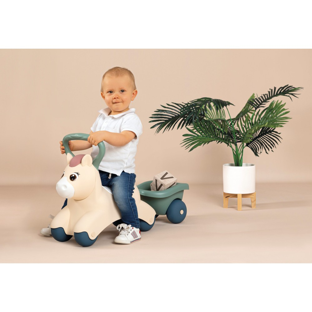 Каталка-пони Smoby Little Baby Pony с прицепом для детей от 12 месяцев арт. 140502 — фото 5
