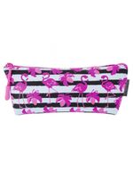 Пенал-косметичка BRAUBERG треугольный, мягкий, "Flamingo", 22х3х8 см, 229254