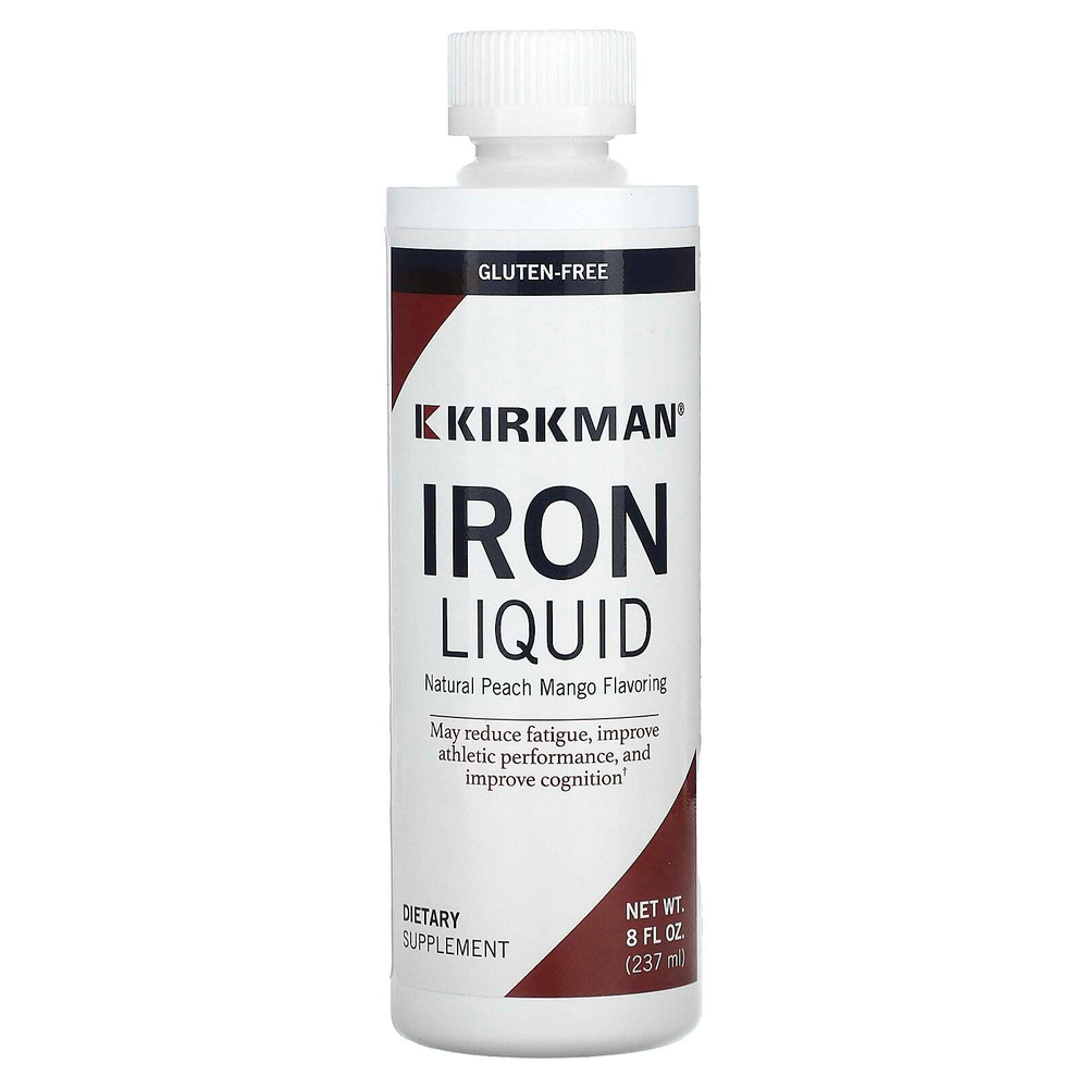 Kirkman Labs, Liquid Iron, натуральный персик и манго, 237 мл (8 жидк. унций)