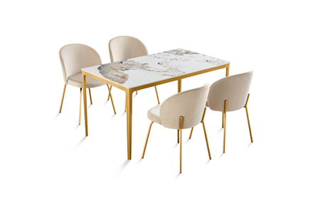 Стол обеденный Ist Casa Камео, 120х80х75 см, белый мрамор (Пандора)