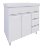 Тумба под раковину, 2 двери 3 ящика, 800, коллекция (Верона, Cersanit Como, Основной, Белый снег, Молочный глянец)