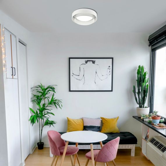 Потолочный светодиодный светильник Eurosvet Imperio 90286/1 белый/серебро Smart