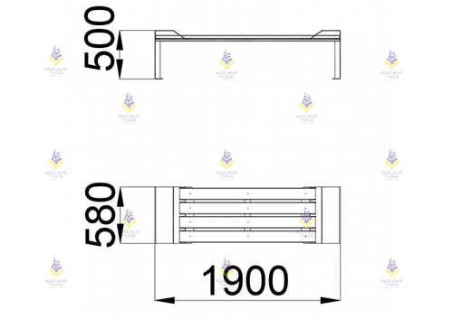 Скамья парковая на металлическом основании без спинки тип-1