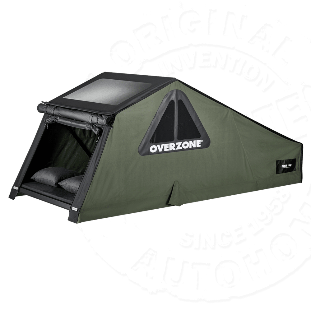 Палатка на крышу автомобиля AUTOHOME OVERZONE SMALL STANDARD, тент песочный, лестница 220 мм
