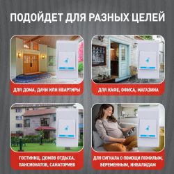 Звонок дверной ЭРА A04 беспроводной, белый