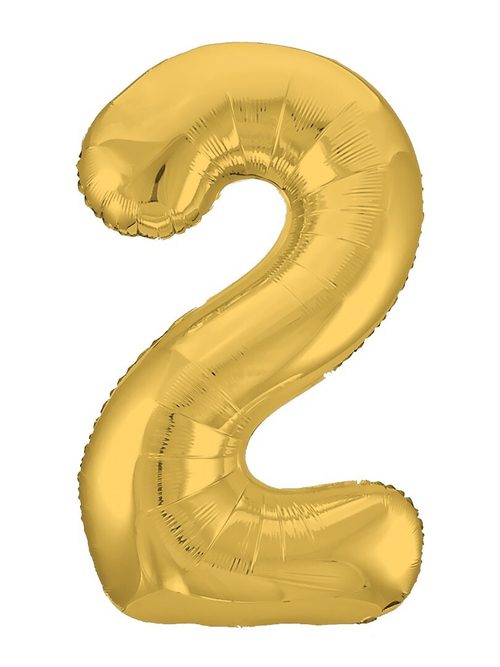 Фольгированный шар Цифра 2 Slim золото 102 см