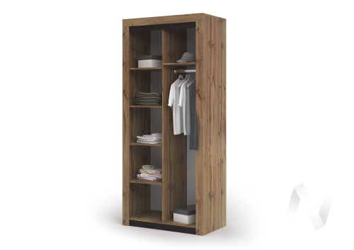 Шкаф двустворчатый Спальня Паола ШК 701 (дуб крафт золото)