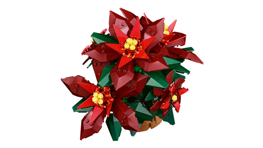 Конструктор Лего айконс Пуансеттия 10370 | LEGO Icons Poinsettia 10370 декоративная ботаническая модель 608 деталей 18+