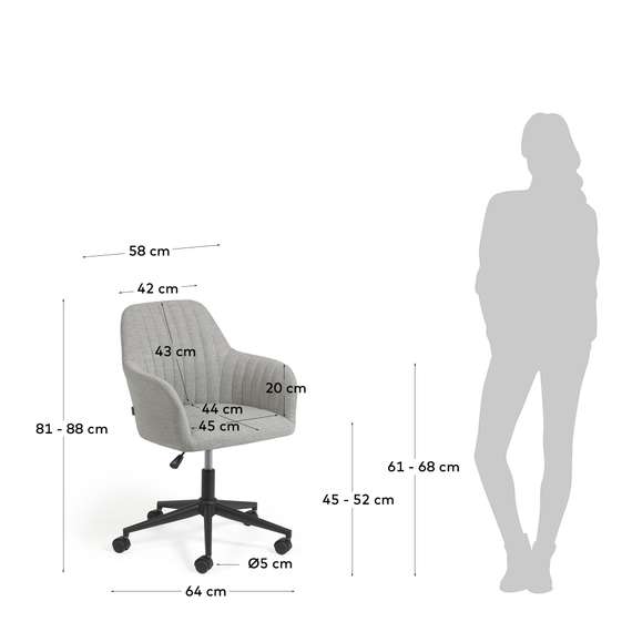 Рабочее кресло на колесиках Madina светло-серое