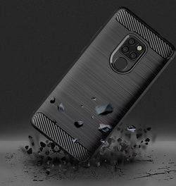 Чехол для Huawei Mate 20 цвет Black (черный), серия Carbon от Caseport