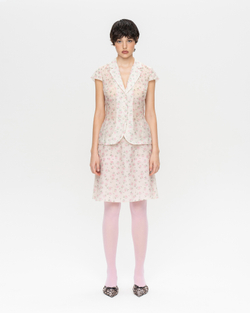 Блуза из органзы в мелкий цветочек