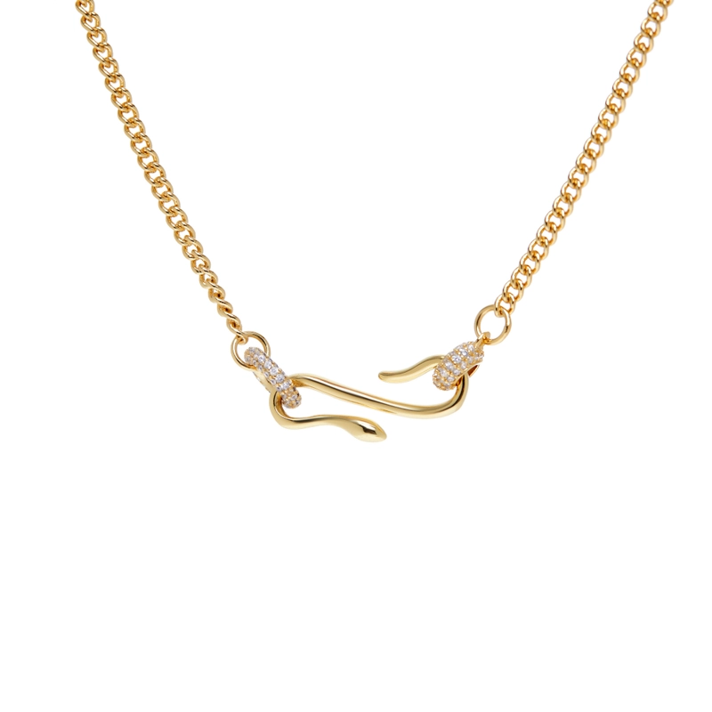 Колье с Подвеской Блестящим Крючком – Золото