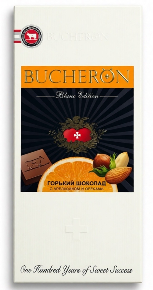 ШОКОЛАД BUCHERON BLANC EDITION ГОРЬКИЙ АПЕЛЬСИН ОРЕХ 85Г/60