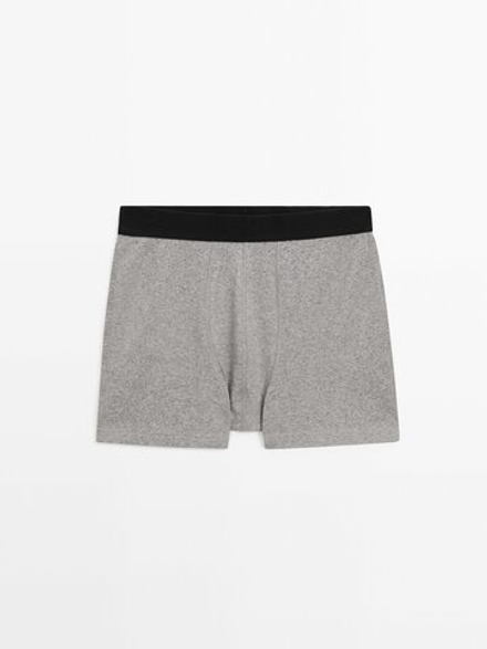 Massimo Dutti Трусы-боксеры с черным поясом, жемчужно-серый