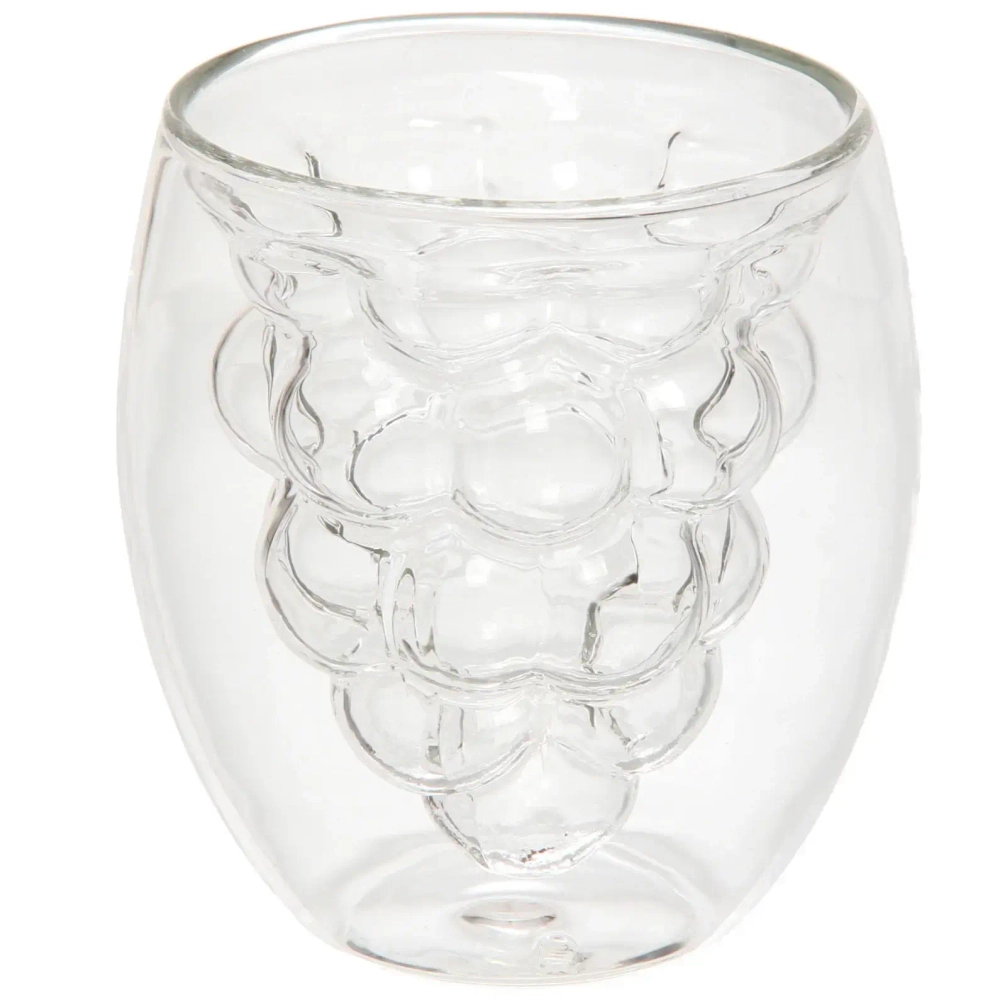 Стакан стеклянный с двойными стенками 230мл «Виноград»