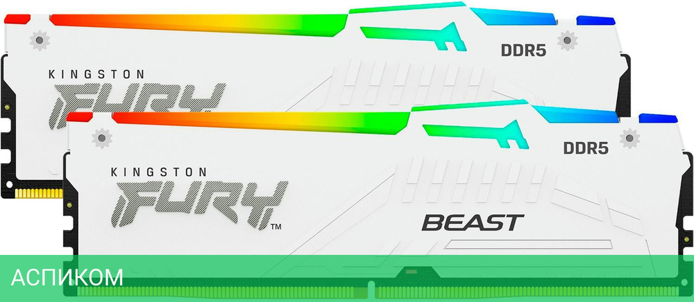 Оперативная память Kingston Fury Beast White Expo RGB DDR5 2x32GB (KF560C36BWEAK2-64)