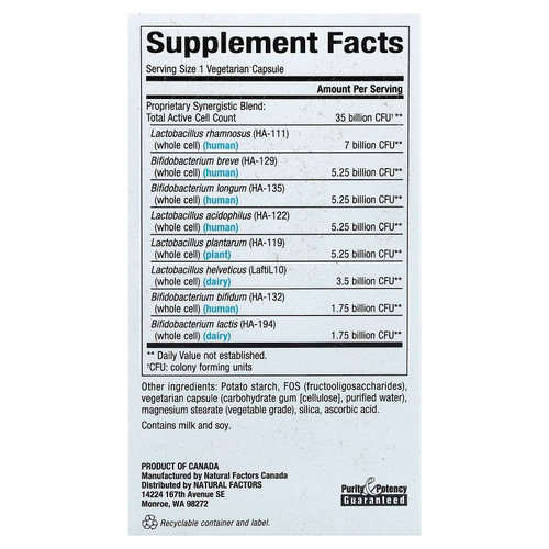 Natural Factors, Ultimate Probiotic Senior's, 30 вегетарианских капсул