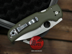 Нож Spyderco Shaman FP - рукоять зеленый OD G10, клинок плейн