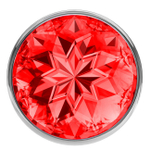 Малая серебряная металлическая пробка с рубиновым кристаллом, (6,5 см) (Цвет: серебряный, красный)