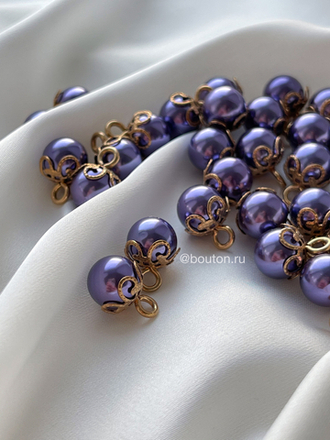 Пуговицы Жемчужные2 темно-фиолетовые