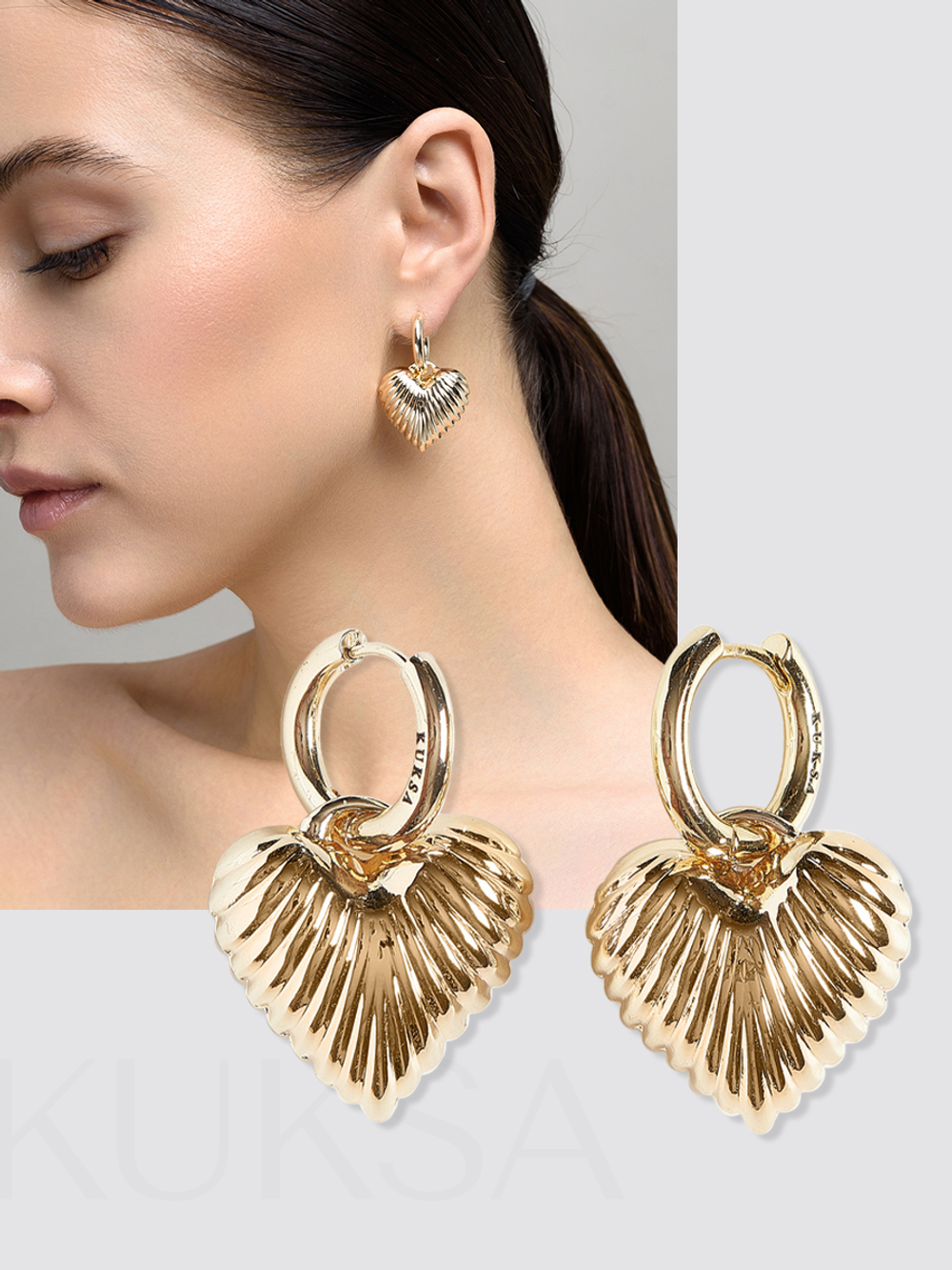 Cерьги "Ribbing Love" Gold