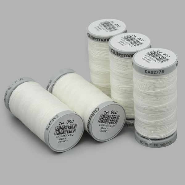 Нитки суперкрепкие Gutermann Extra Strong M782 №40 (100 метров), 5 кат. | _800 белый (Arta 001)
