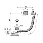 Обвязка для ванны 100 см. автом. пласт.хром пробка 48мм A51CR Alcadrain
