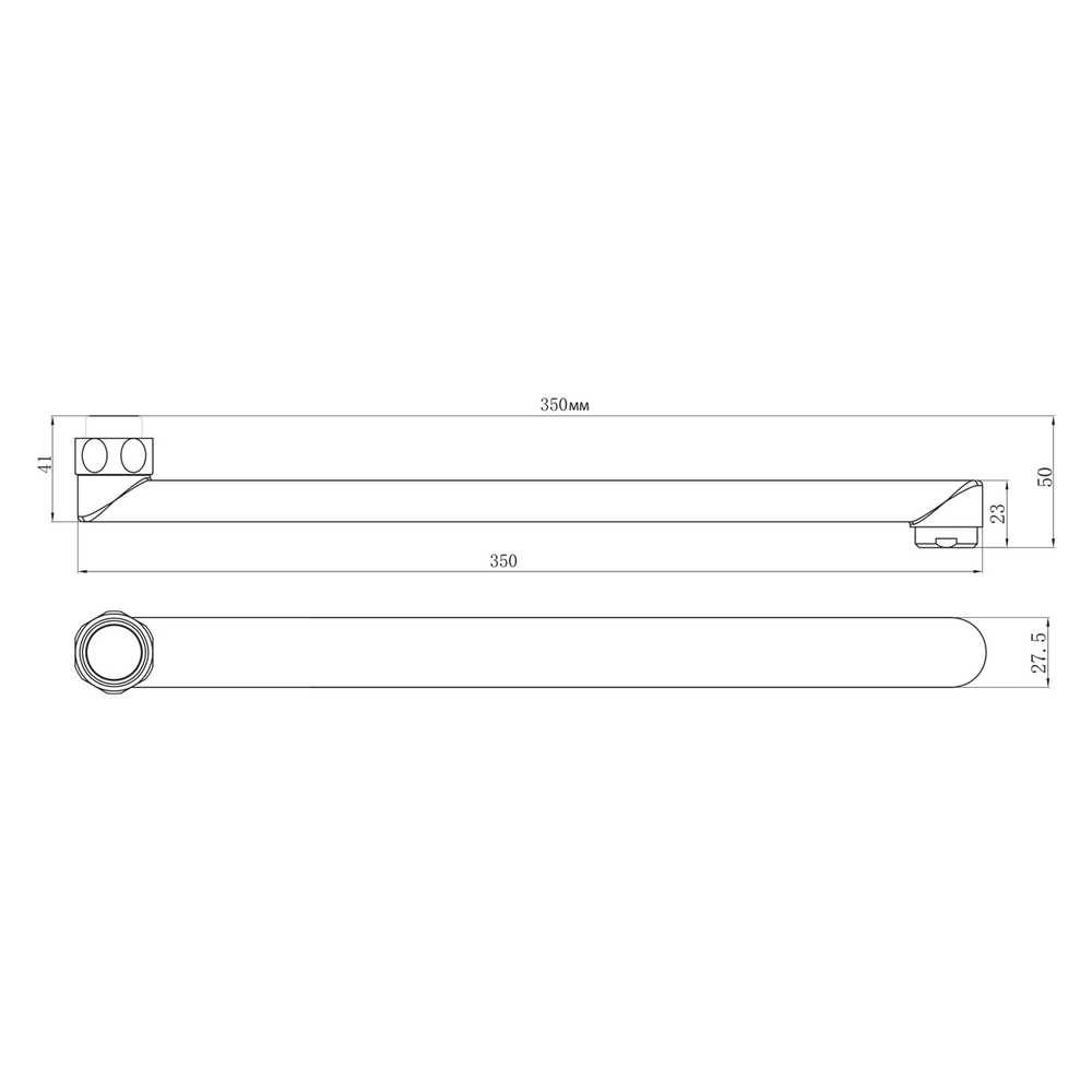 Излив плоский Lemark LM9473C для универсального смесителя, 35 см