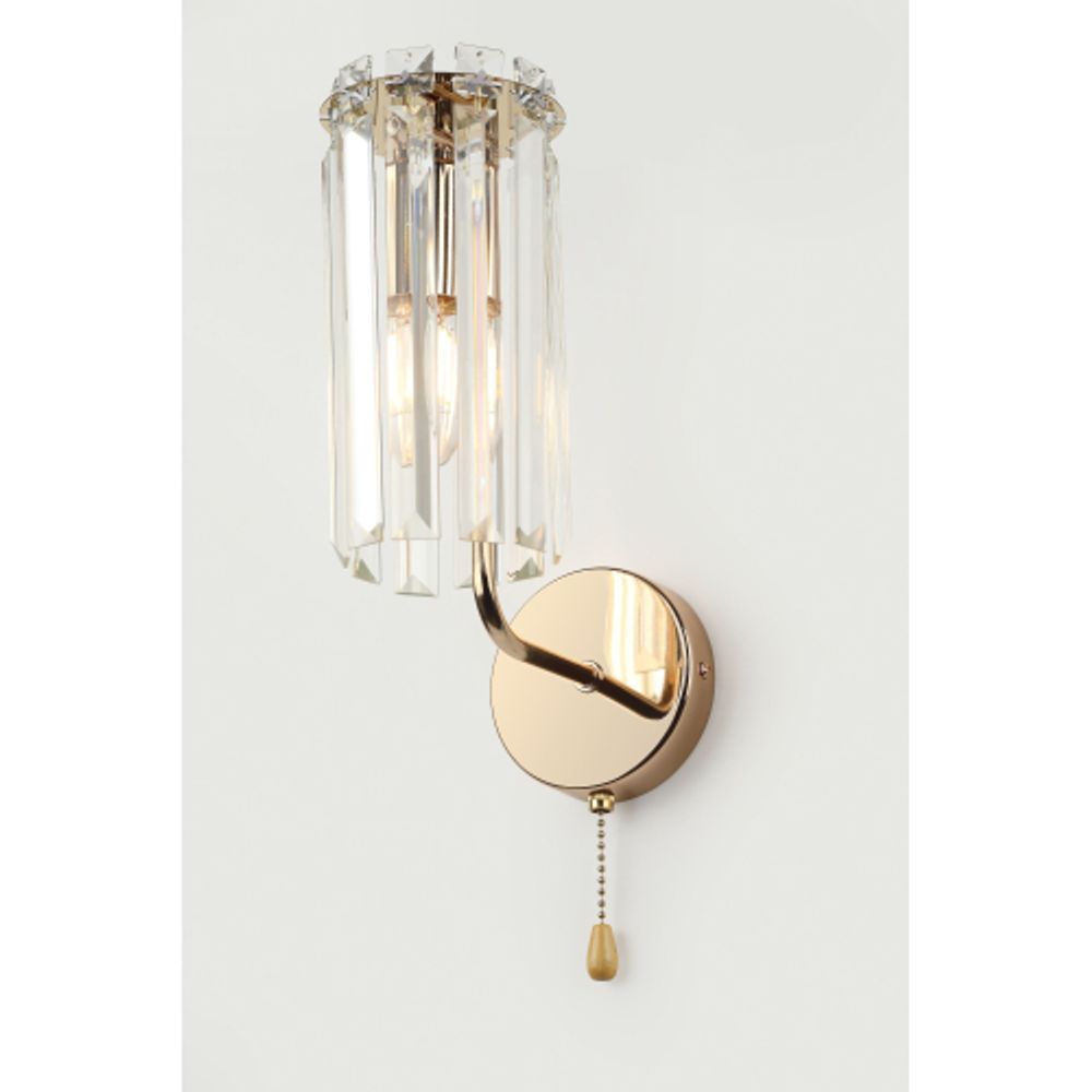 Бра светильник Rivoli Zoe 1064-401 настенный 1хЕ14 40 Вт хрусталь с выключателем | Rivoli