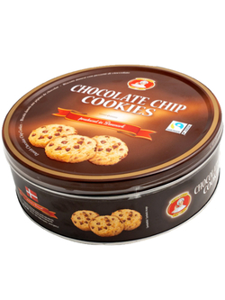 Датское печенье Patisserie Matheo Chocolate Chip Cookies с шоколадной крошкой в жестяной банке 454 г, в качестве подарка