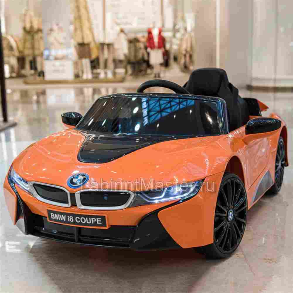 Детский электромобиль "BMW i8" 6V, оранжевый
