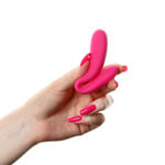 Розовый стимулятор для пар с вибропулей (Цвет: розовый)