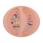 Детская тарелка двухсекционная Lalababy Learn Me карамельный