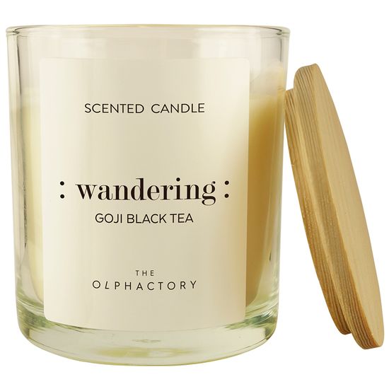 Свеча ароматическая the olphactory, wandering, goji black tea, 40 ч