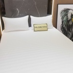 Простыня Страйп Сатин Однотонный Отель белый 100% хлопок на резинке 3x3 RR3CTH03716030