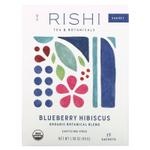Rishi Tea, органический чай с растительной смесью, гибискус и черника, без кофеина, 15 пакетиков, 48 г (1,69 унции)