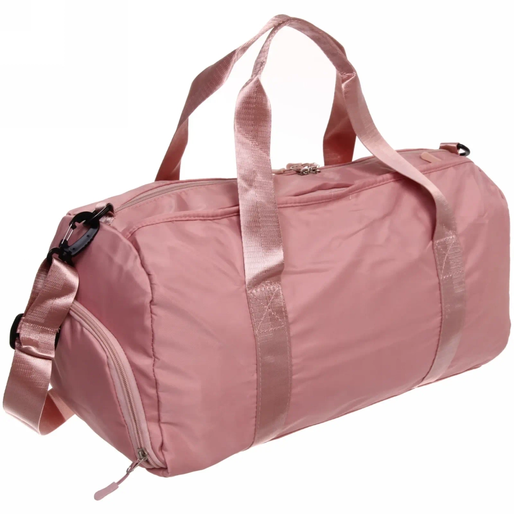 Сумка спортивная «Sport Loves», водонепроницаемый отдел + 2 кармана+отдел под обувь, цвет пудровый, 42*24*18 см