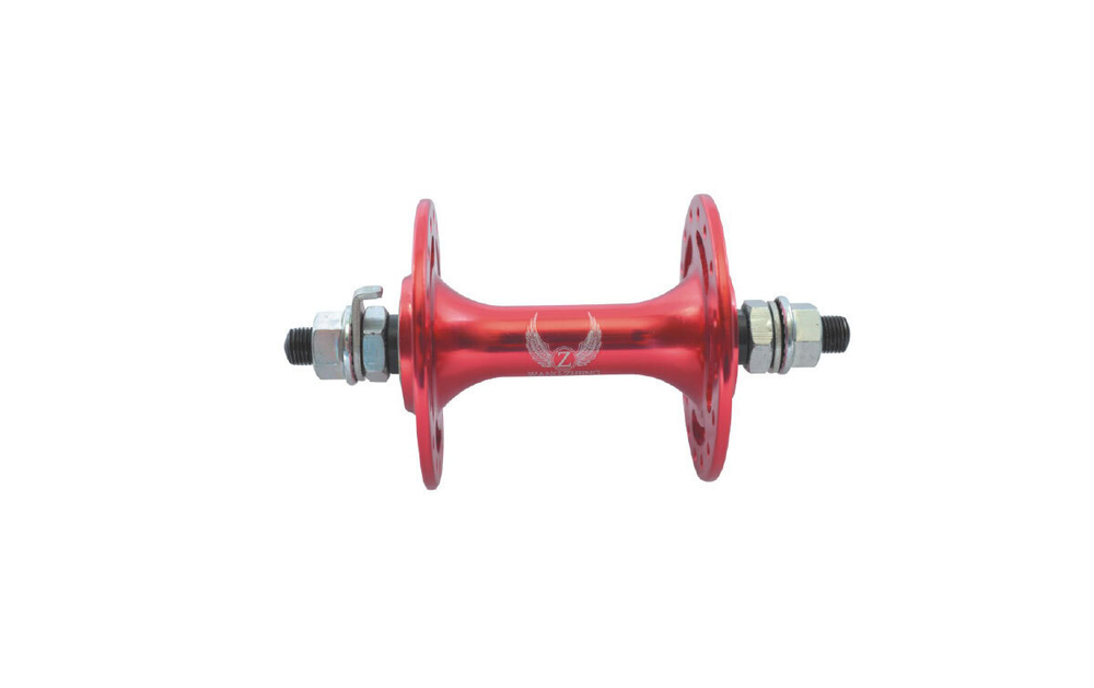 Втулка передняя WZ ROAD алюминий V-brake гайки, 36H ось 3/8"х100x140мм, серебристая