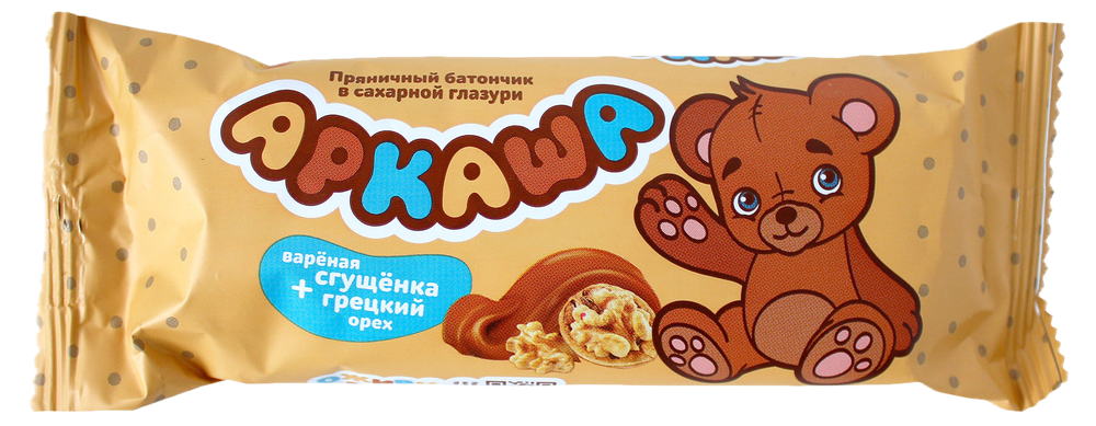 Батончик пряничный АРКАША со сгущёнкой и грецким орехом без глазури 40г.