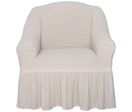 Чехол на кресло с оборкой Стандарт, цвет Слоновая кость