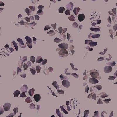 Фиолетовые листья на сиреневом фоне