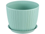 Кашпо Вязание D155мм с подставкой 1,9л (Фисташковый)