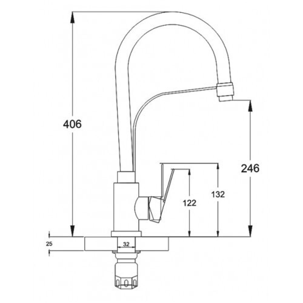 SAP4-D097 Смеситель для кух. мойки с гибким изливом в мягком чёрном кожухе, картридж ø35, материал нерж