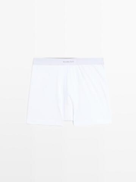 Massimo Dutti русы-боксеры с логотипом на поясе, белый