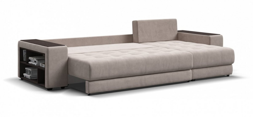 Угловой диван Дубай Велюр Монолит латте, Велюр Монолит аква