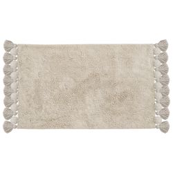 Коврик для ванной ворсовый с кисточками светло-серого цвета из коллекции Essential, 50х80 см