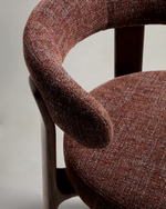 Барный стул Granite из коричневой синели и ясеня с отделкой орех 75 см