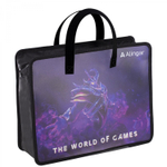 Папка с ручками 1 отделение, А4 265х335х120мм, Alingar, пластик, ручки тесьма, дизайн с двух сторон, молния сверху, "The world"